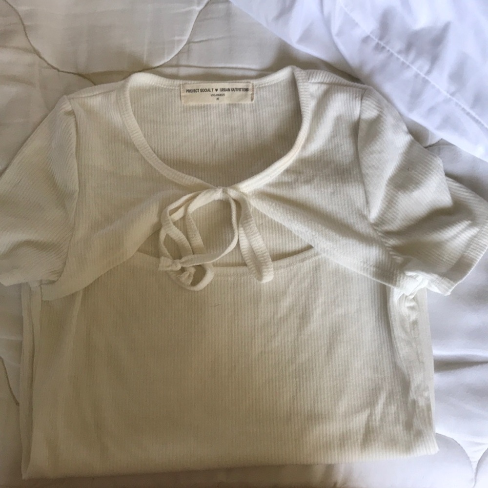UO Tie front Cutout top